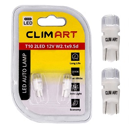 Лампа светодиодная Clim Art T10 2LED 12V (W5W)/к-т 2 шт