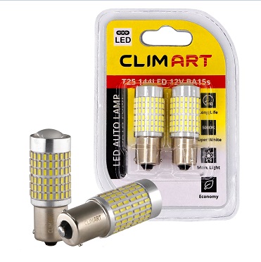 Лампа светодиодная Clim Art T25 144LED 12V (P21W)/к-т 2 шт