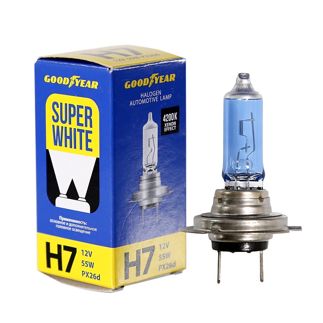 Автолампа GY Н7 12V 55W PX26d Super White