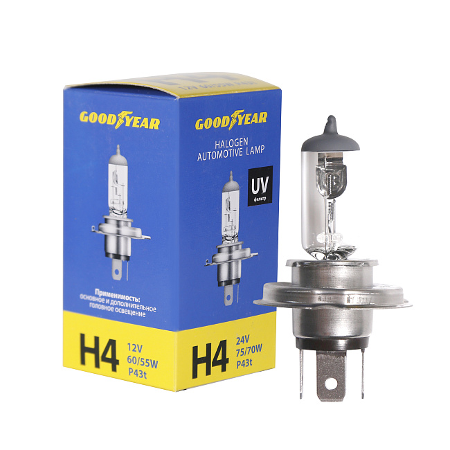 Автолампа GY Н4 12V 60/55W P43t