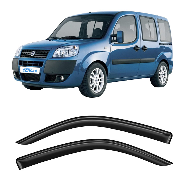 Дефлекторы CORSAR Fiat Doblo 01-16 фургон, нак., 2шт