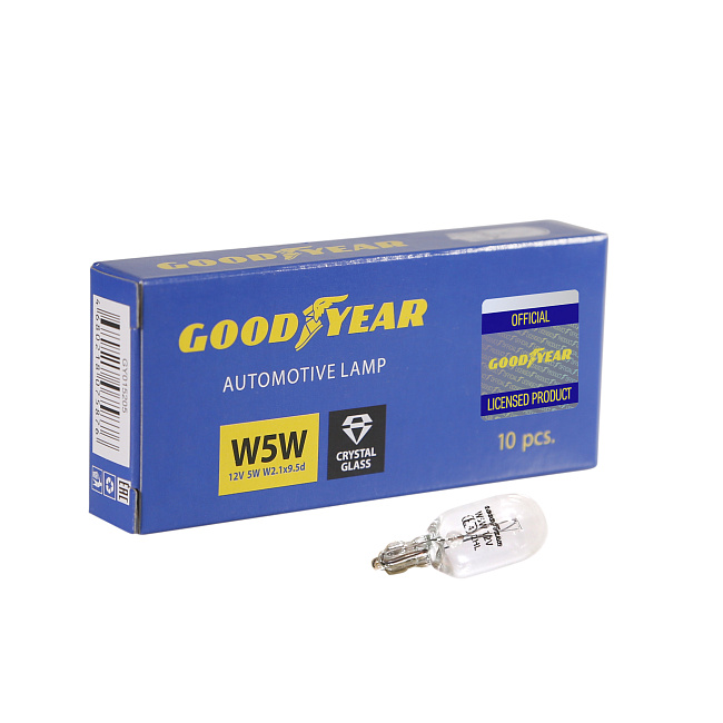 Автолампа GY W5W 12V 5W W2.1x9.5d (коробка: 10шт)