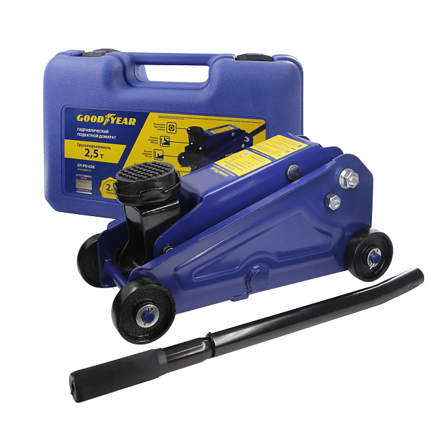 Подкатной домкрат GY-PD-03K 2,5т 400 мм кейс