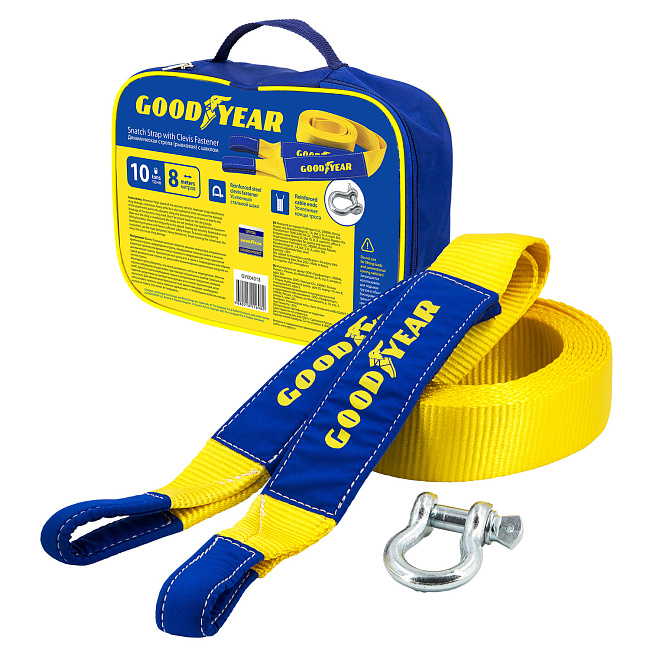 Стропа динамическая (рывковая) с шаклом GY 10 тонн, 8 метров