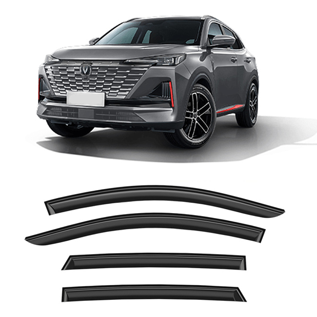 Дефлекторы Changan CS55PLUS 19-н.в./UNI-S 24-н.в. кроссовер, нак., неломающиеся, 4шт