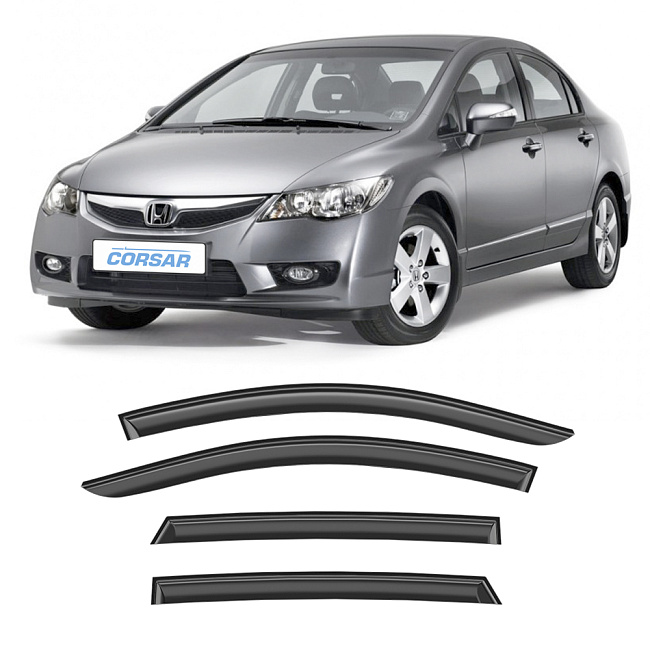 Дефлекторы CORSAR Honda Civic VIII 05-11 седан, нак., 4шт