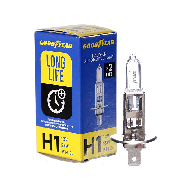 Автолампа GY Н1 12V 55W P14,5s Long Life