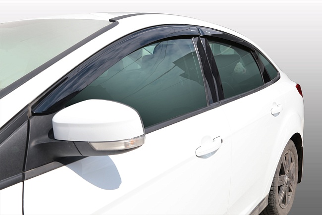 Дефлекторы Ford Focus III 11-19 седан, нак., неломающиеся, 4шт МП