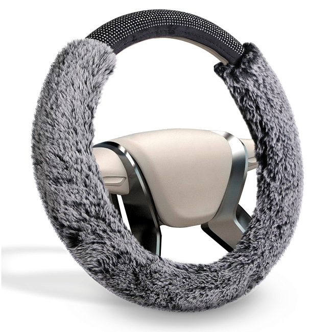 Оплетка MONA LISA Loretta меховая, со стразами, M /черный/