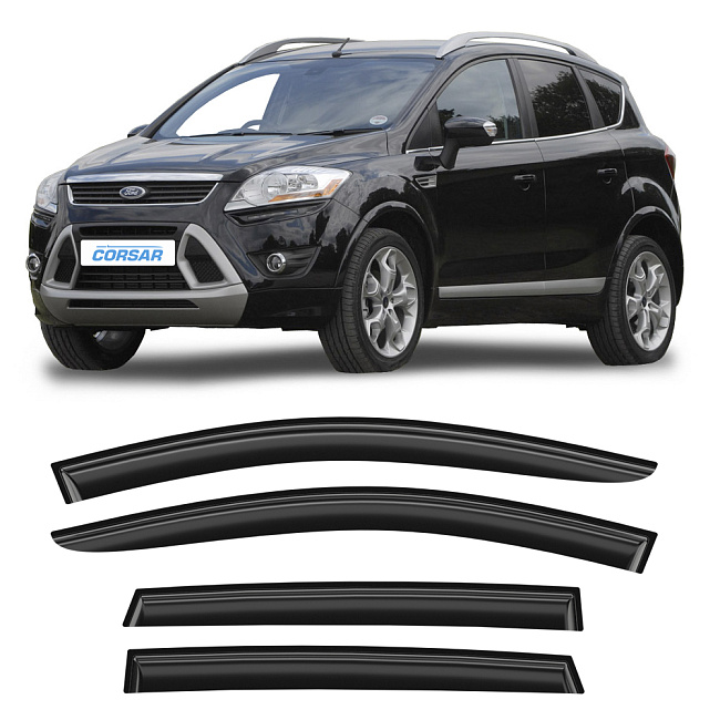 Дефлекторы CORSAR Ford Kuga I 08-12 кроссовер, нак., 4шт