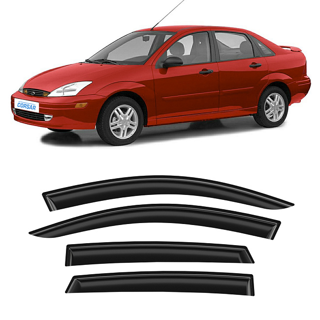 Дефлекторы CORSAR Ford Focus I 98-05 седан/хетчбек, нак., 4шт