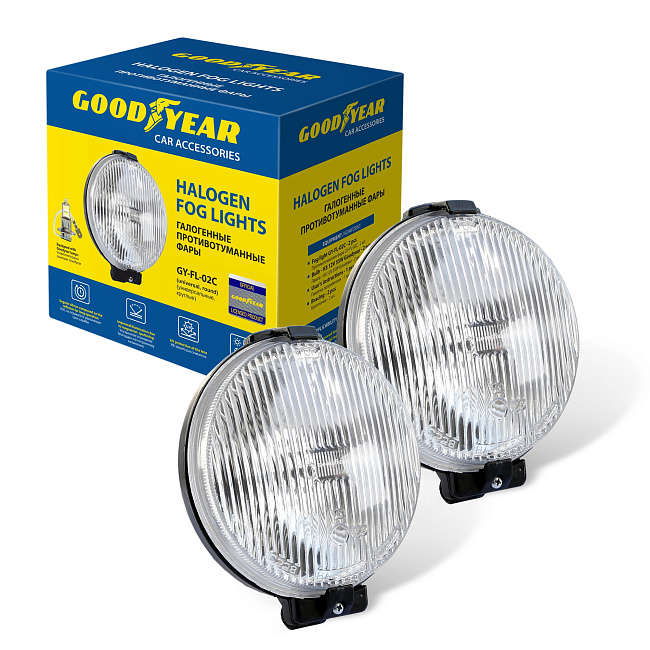 Фары противотуманные галогенные универсальные GY с лампами Н3 (круглые)