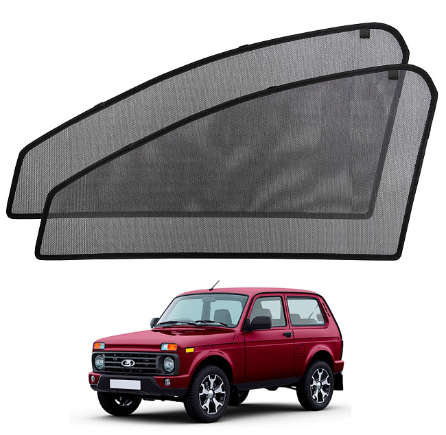 Шторки боковые стекла перед. Voron Lada Niva 2121/Urban/Bronto/Legend 77-21 2шт