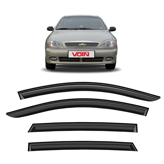 Дефлекторы VOIN Chevrolet/Daewoo Lanos 97-17 седан, нак., 4шт