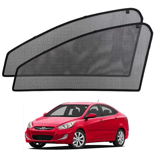 Шторки боковые стекла перед. Voron Hyundai Solaris II 17-нв 2шт