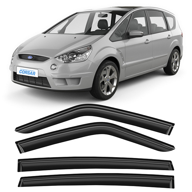 Дефлекторы CORSAR Ford S-Max I 06-16 минивэн, нак., 4шт