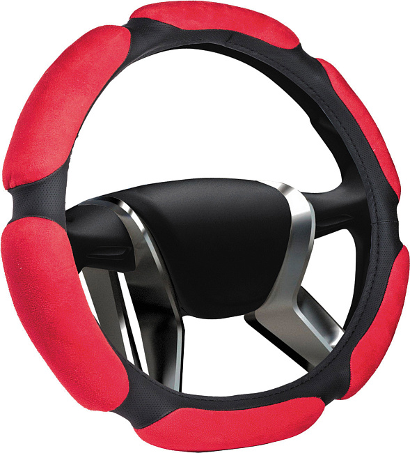 Оплетка на руль "M" (d=38см) спонж 6 /красный/