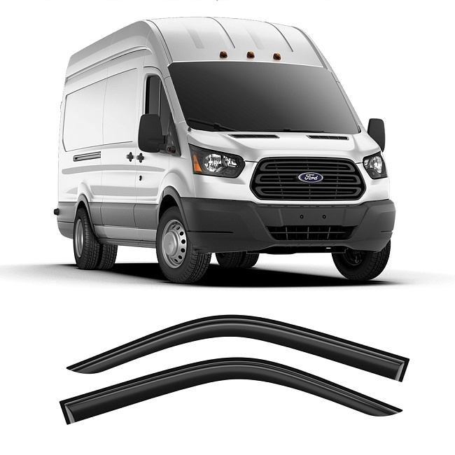 Дефлекторы Ford Transit VIII 14-н.в. фургон, нак., неломающиеся, 2шт