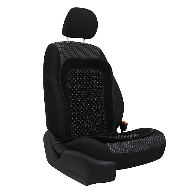 Накидка деревянная массажная VOIN с велюровой подкладкой 90*42 см /черный/