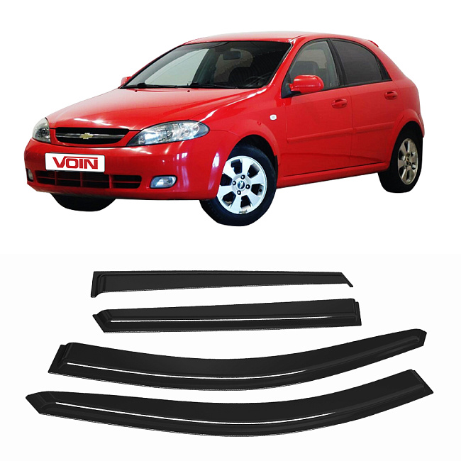 Дефлекторы VOIN Chevrolet Lacetti 04-13 хетчбек, нак., 4шт