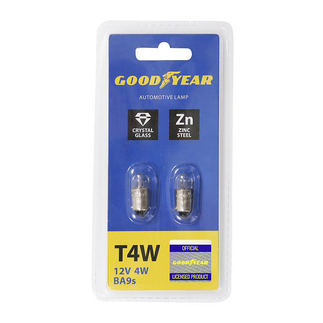 Автолампа GY T4W 12V 4W BA9s (блистер: к-т 2шт)