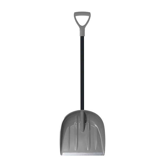 Лопата снег. 141*45*11 ковш ПП №4 сер/черенок ст мат черн/V-руч сер