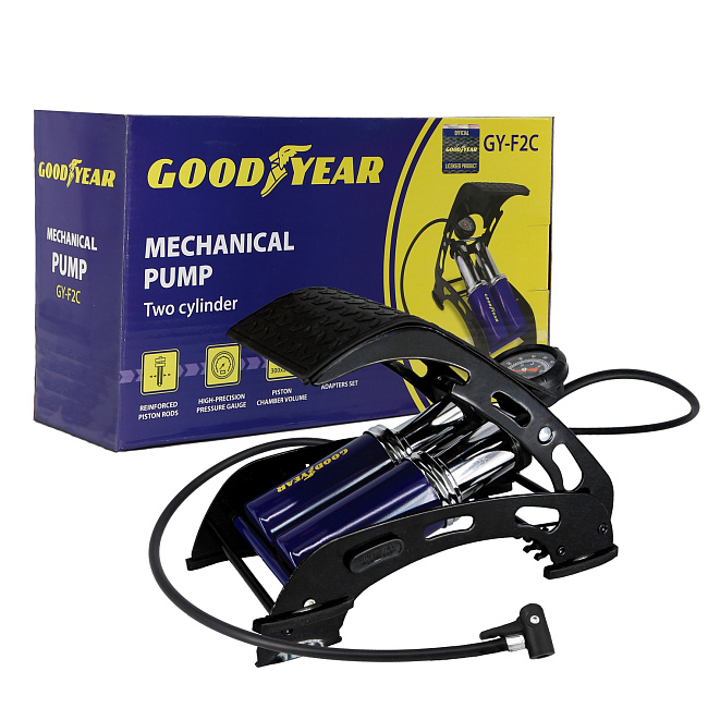 Насос ножной двухцилиндровый Goodyear GY-F2C