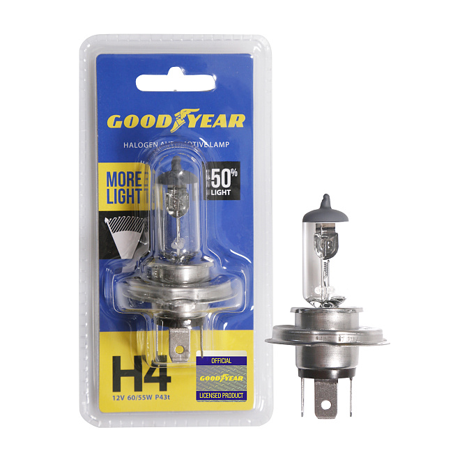 Автолампа GY Н4 12V 60/55W P43t More Light (блистер)