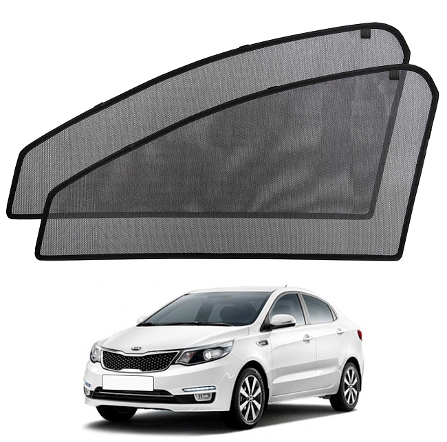 Шторки боковые стекла перед. Voron Kia Rio III 11-17/Hyundai Solaris I 10-17 2шт