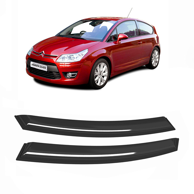 Дефлекторы CORSAR Citroen C4 I 04-11 хетчбек, нак., 2шт