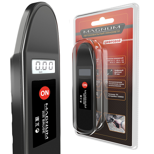 Манометр Magnum цифровой пластиковый