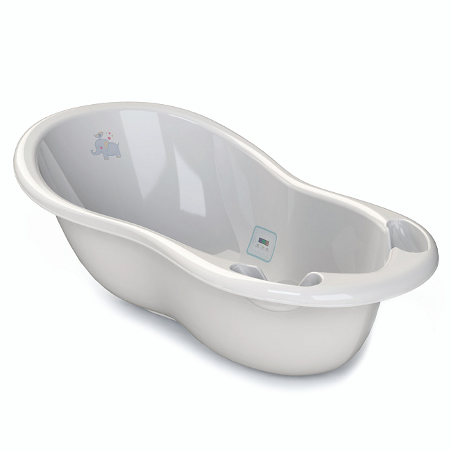 Ванночка для купания Kidwick МП Шатл с термометром, сер./т.сер. (инд)