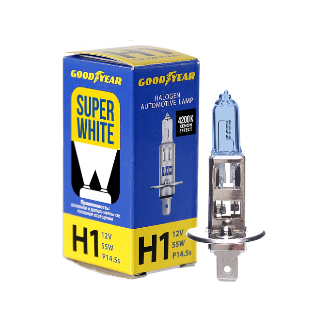Автолампа GY Н1 12V 55W P14,5s Super White