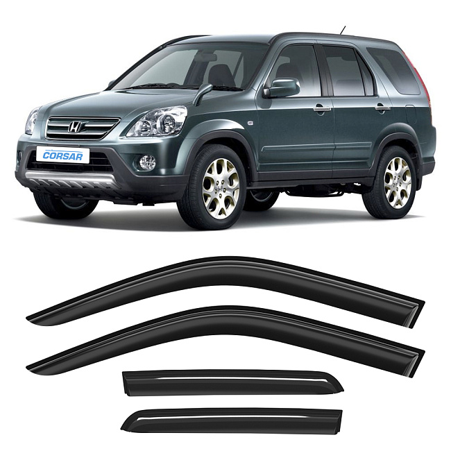 Дефлекторы CORSAR Honda CR-V II 01-06 кроссовер, нак., 4шт