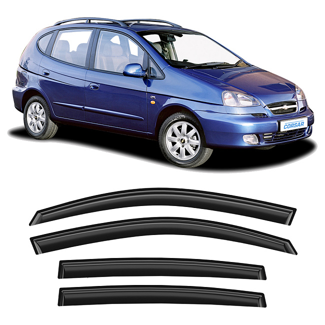 Дефлекторы CORSAR Chevrolet Rezzo I 00-08 минивэн, нак., 4шт