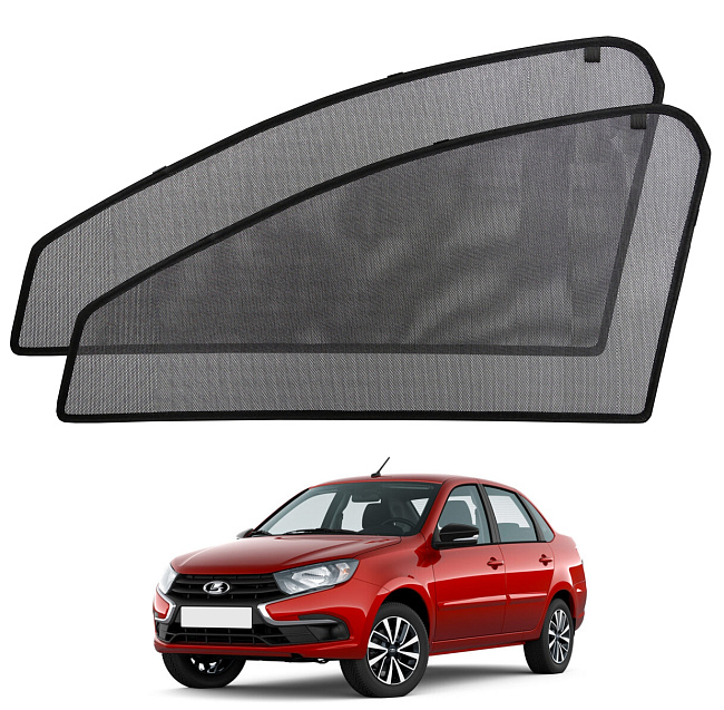 Шторки боковые стекла перед. Voron Lada Kalina 04-18/Granta 11-/Datsun mi-Do 15-20/on-Do 14-20 2шт