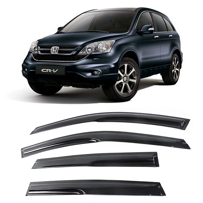 Дефлекторы Honda CR-V III 06-12 кроссовер, нак., неломающиеся, 4шт