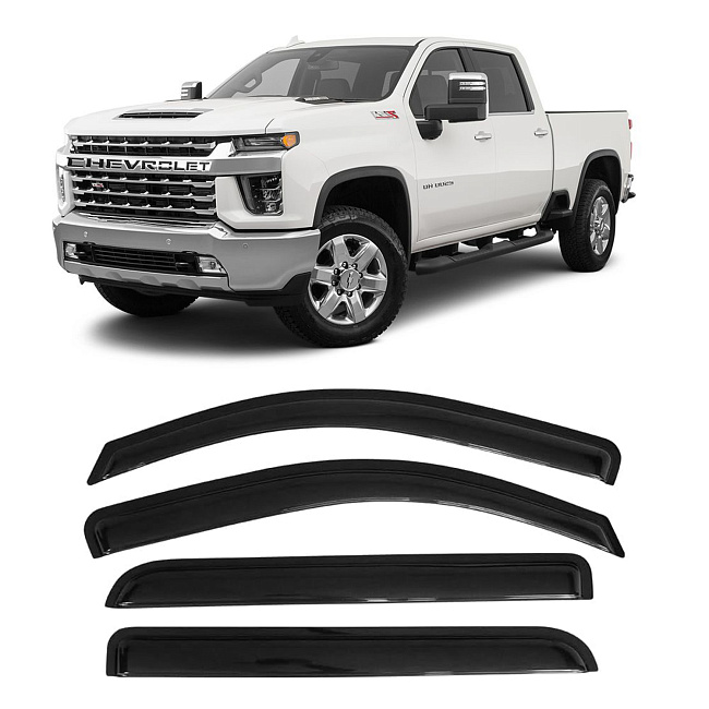 Дефлекторы Chevrolet Silverado 19-н.в. пикап, нак., неломающиеся, 4шт