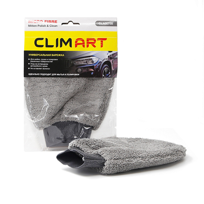 Варежка для мойки и полировки автомобиля из микрофибры CA "Mitten Polish & Clean" 15*25см