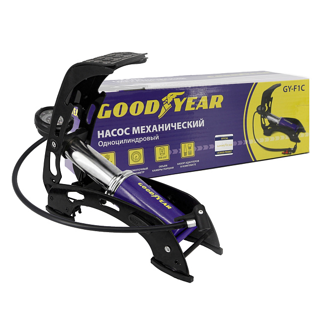 Насос ножной одноцилиндровый Goodyear GY-F1C