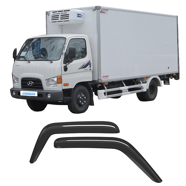 Дефлекторы CORSAR Hyundai HD72 98-н.в. грузовик, нак., 2шт