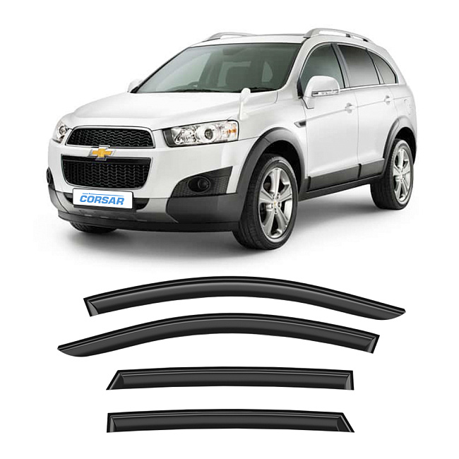 Дефлекторы CORSAR Chevrolet Captiva 06-18 кроссовер, нак., 4шт