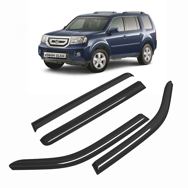 Дефлекторы CORSAR Honda Pilot II 08-15 кроссовер, нак., 4шт