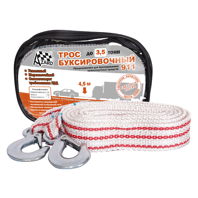 Трос ленточный 3,5т 2кр чехол