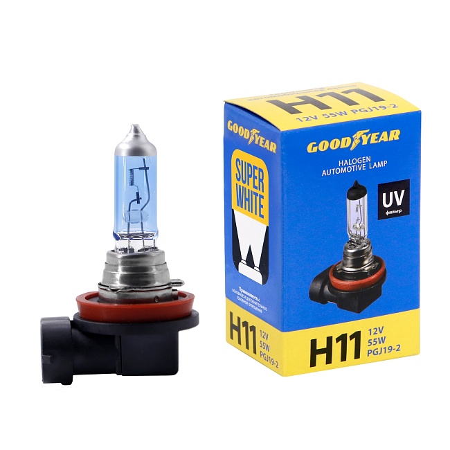 Автолампа GY Н11 12V 55W PGJ19-2 Super White