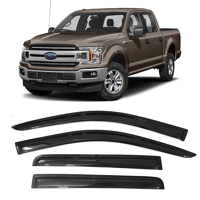 Дефлекторы Ford F150 15-н.в. пикап, нак., неломающиеся, 4шт