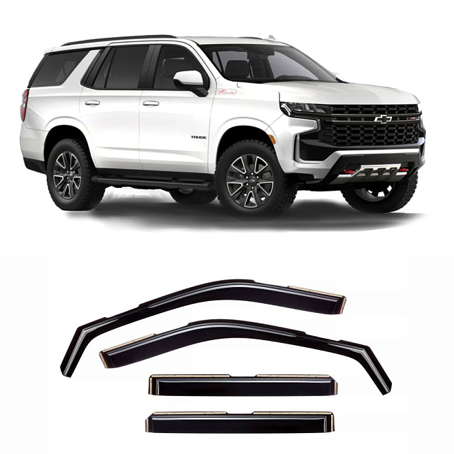 Дефлекторы Chevrolet Tahoe V 20-н.в. кроссовер, вст., неломающиеся, 4шт