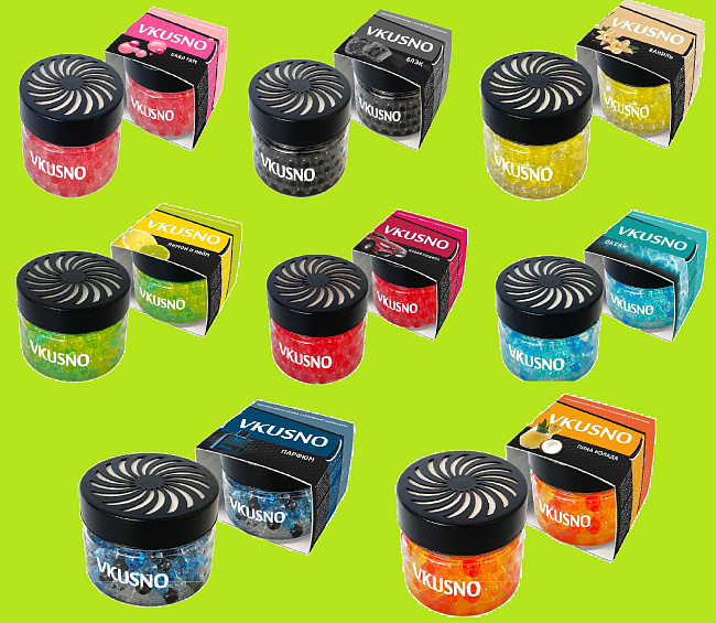 Аром. банка с гел. шар. "Vkusno" MIX (8SKUx1 шт)