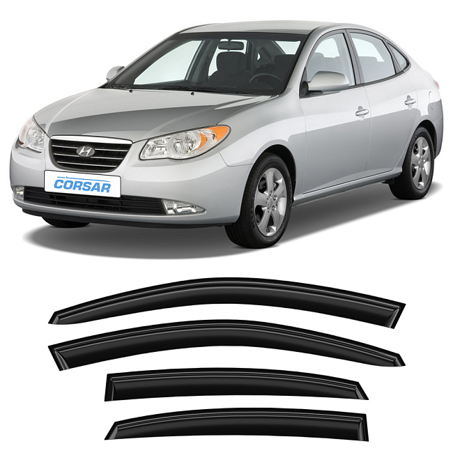 Дефлекторы CORSAR Hyundai Elantra HD 06-11 седан, нак., 4шт