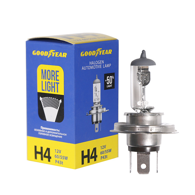 Автолампа GY Н4 12V 60/55W P43t More Light